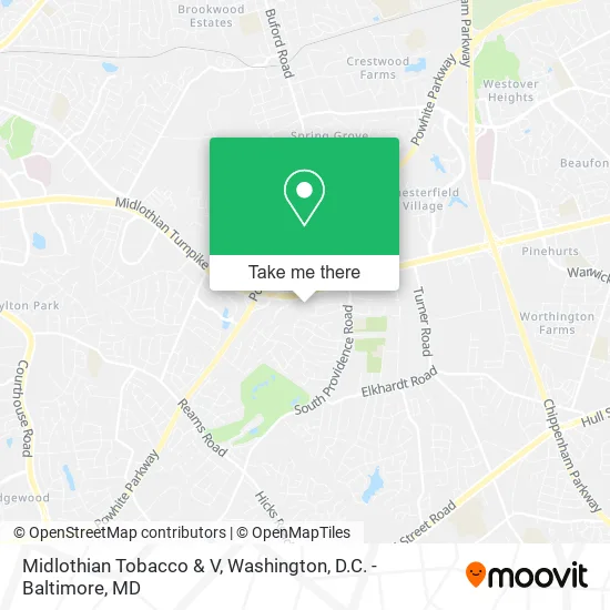 Midlothian Tobacco & V map