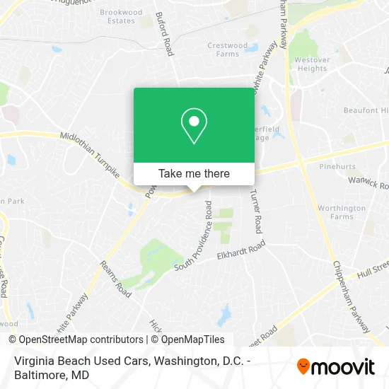 Virginia Beach Used Cars map