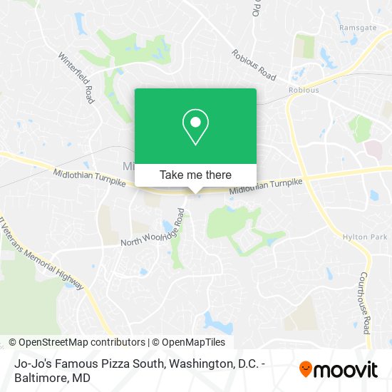 Jo-Jo's Famous Pizza South map