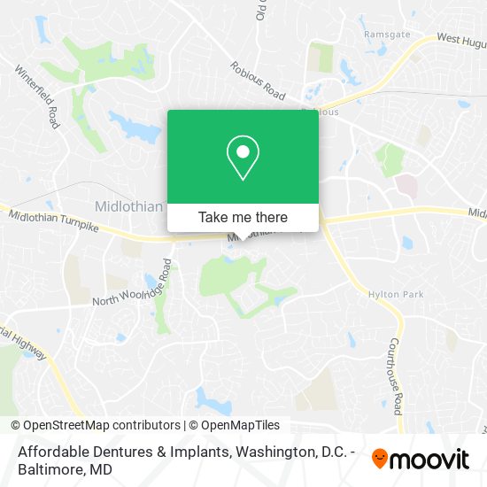 Affordable Dentures & Implants map