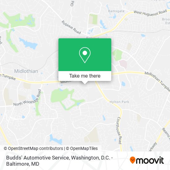 Mapa de Budds' Automotive Service