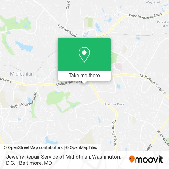 Jewelry Repair Service of Midlothian map
