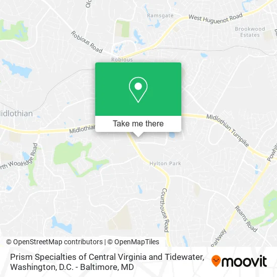 Mapa de Prism Specialties of Central Virginia and Tidewater