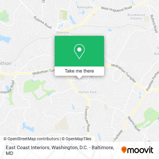 East Coast Interiors map