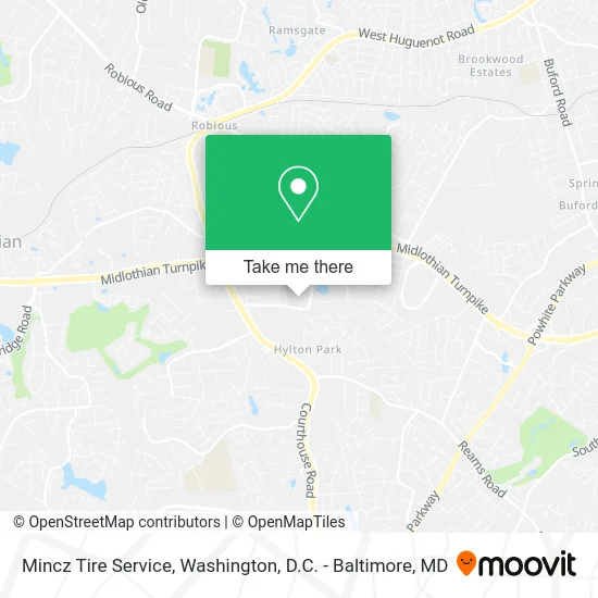 Mincz Tire Service map