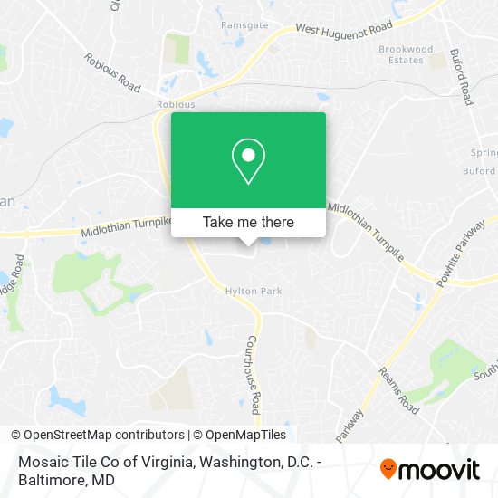 Mosaic Tile Co of Virginia map