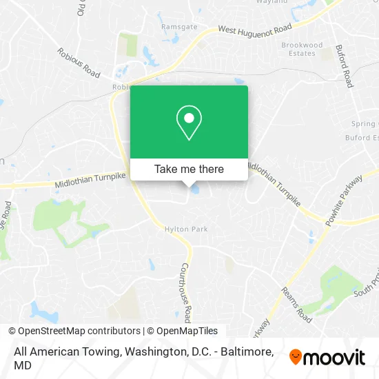 All American Towing map