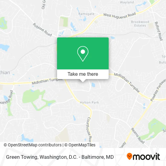Green Towing map