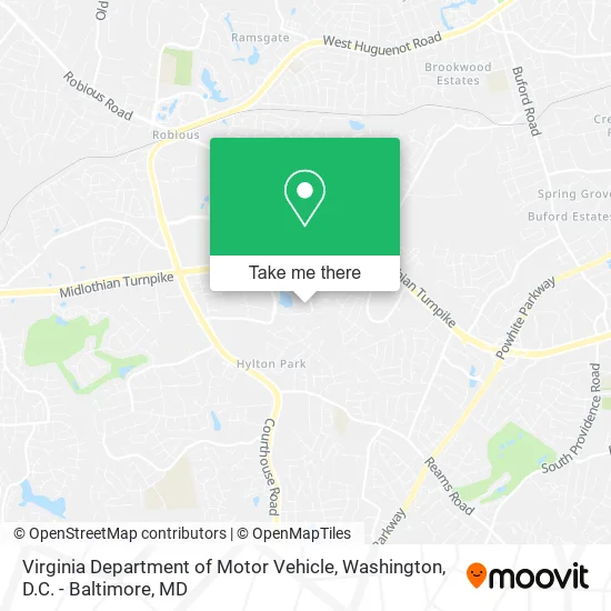 Virginia Department of Motor Vehicle map