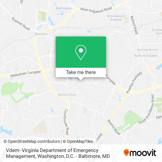 Mapa de Vdem- Virginia Department of Emergency Management