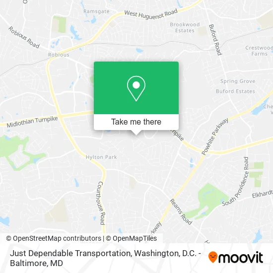 Just Dependable Transportation map