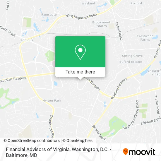 Financial Advisors of Virginia map