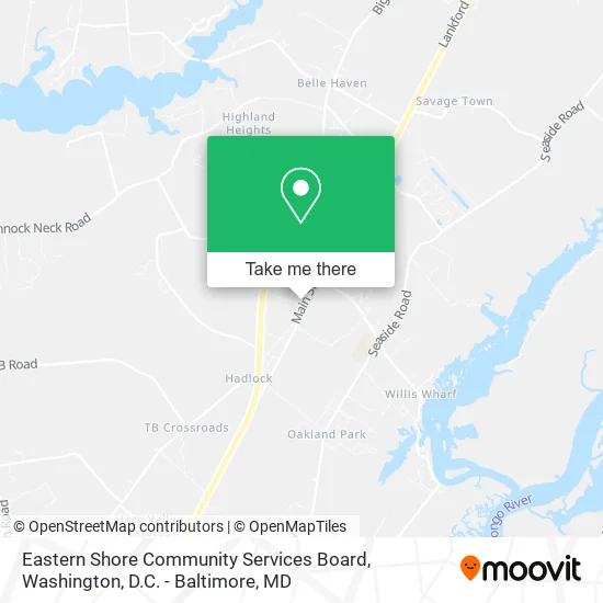 Eastern Shore Community Services Board map