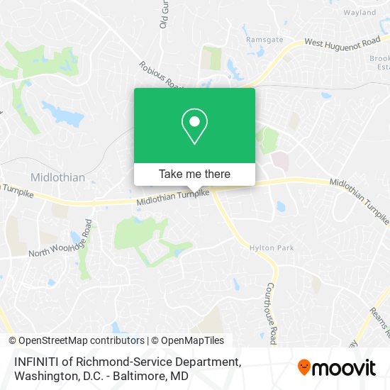 INFINITI of Richmond-Service Department map