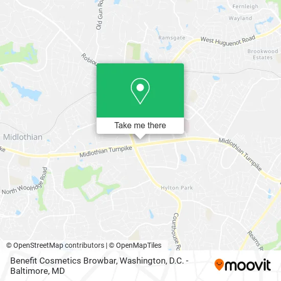 Benefit Cosmetics Browbar map