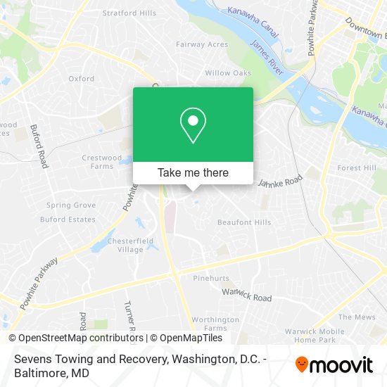 Sevens Towing and Recovery map