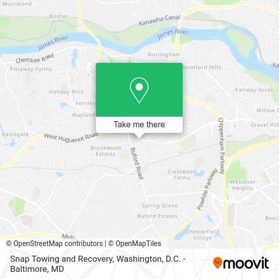 Snap Towing and Recovery map