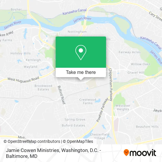 Jamie Cowen Ministries map