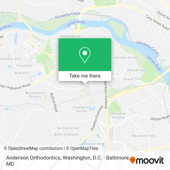 Anderson Orthodontics map