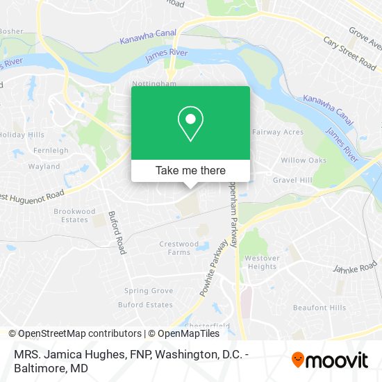 MRS. Jamica Hughes, FNP map