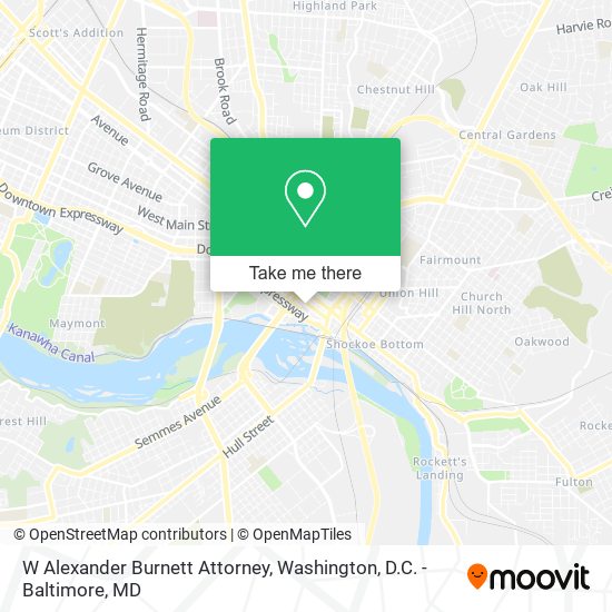 W Alexander Burnett Attorney map