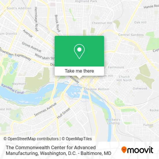 The Commonwealth Center for Advanced Manufacturing map