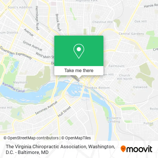 The Virginia Chiropractic Association map