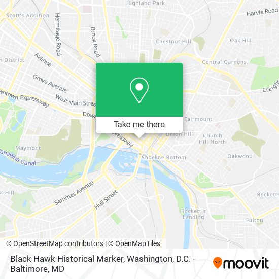 Black Hawk Historical Marker map