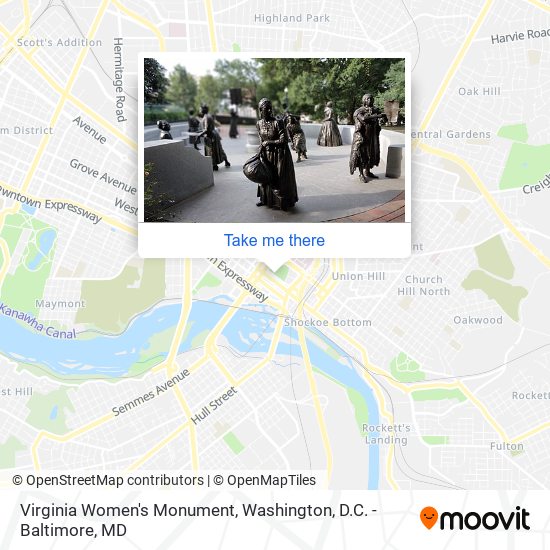 Virginia Women's Monument map