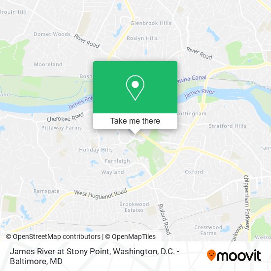 James River at Stony Point map