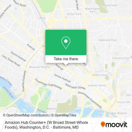 Amazon Hub Counter+ (W Broad Street-Whole Foods) map