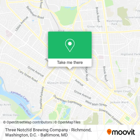 Three Notch'd Brewing Company - Richmond map