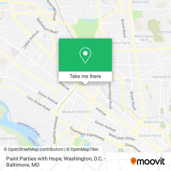 Paint Parties with Hope map
