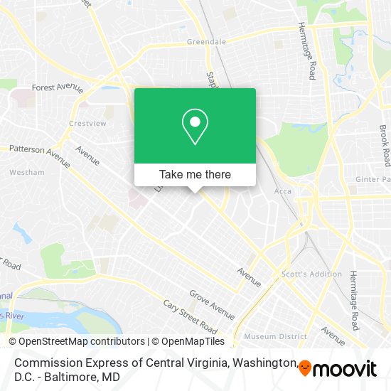 Mapa de Commission Express of Central Virginia