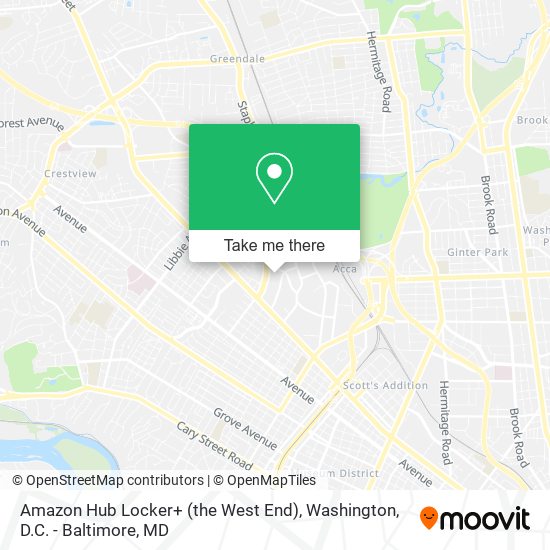 Mapa de Amazon Hub Locker+ (the West End)