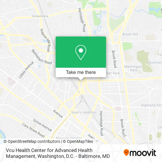 Vcu Health Center for Advanced Health Management map