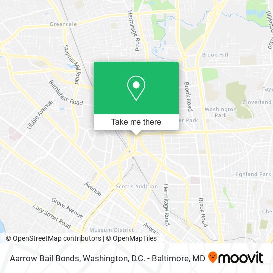 Aarrow Bail Bonds map