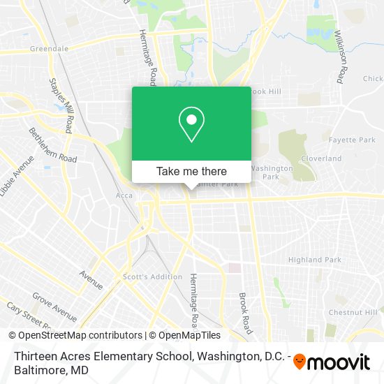 Mapa de Thirteen Acres Elementary School