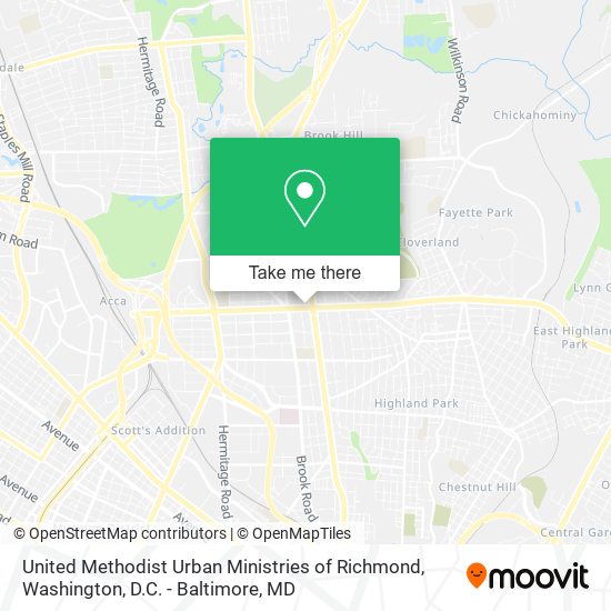 United Methodist Urban Ministries of Richmond map