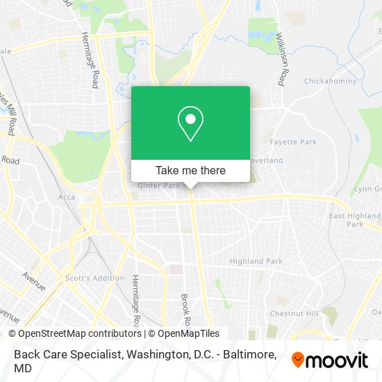 Mapa de Back Care Specialist