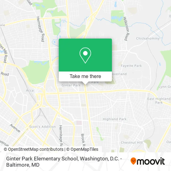 Ginter Park Elementary School map