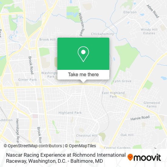 Nascar Racing Experience at Richmond International Raceway map