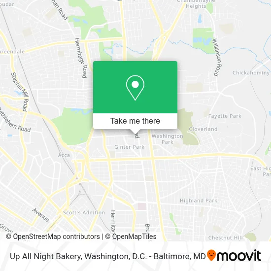 Up All Night Bakery map