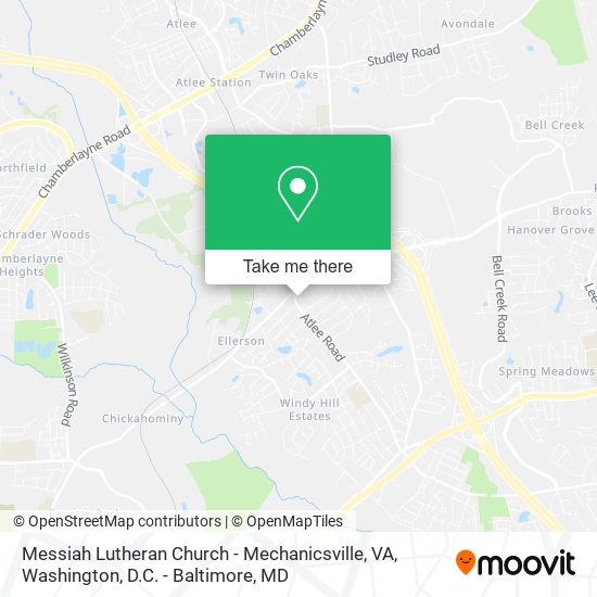 Messiah Lutheran Church - Mechanicsville, VA map