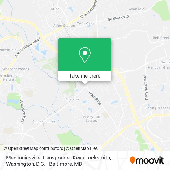 Mechanicsville Transponder Keys Locksmith map