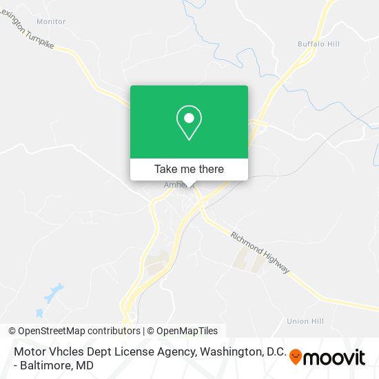 Motor Vhcles Dept License Agency map