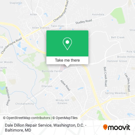 Dale Dillon Repair Service map