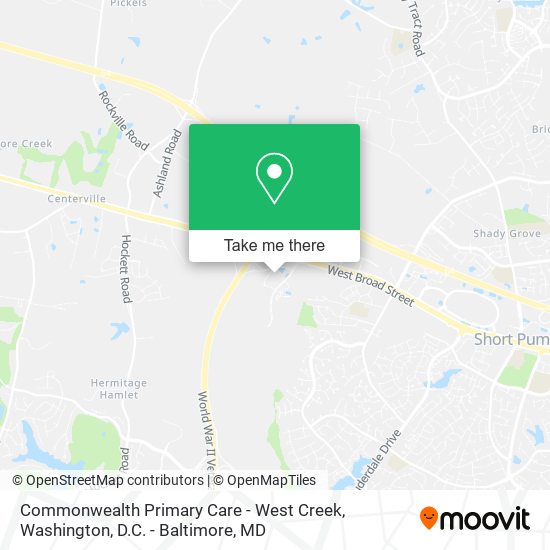 Commonwealth Primary Care - West Creek map