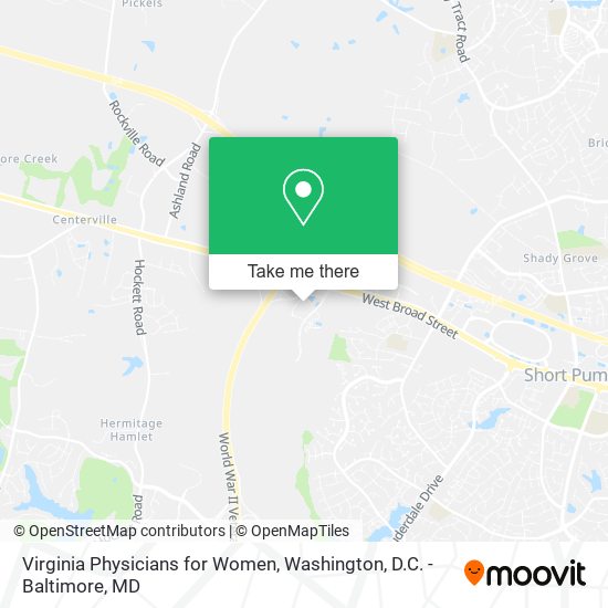 Virginia Physicians for Women map