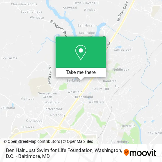 Ben Hair Just Swim for Life Foundation map